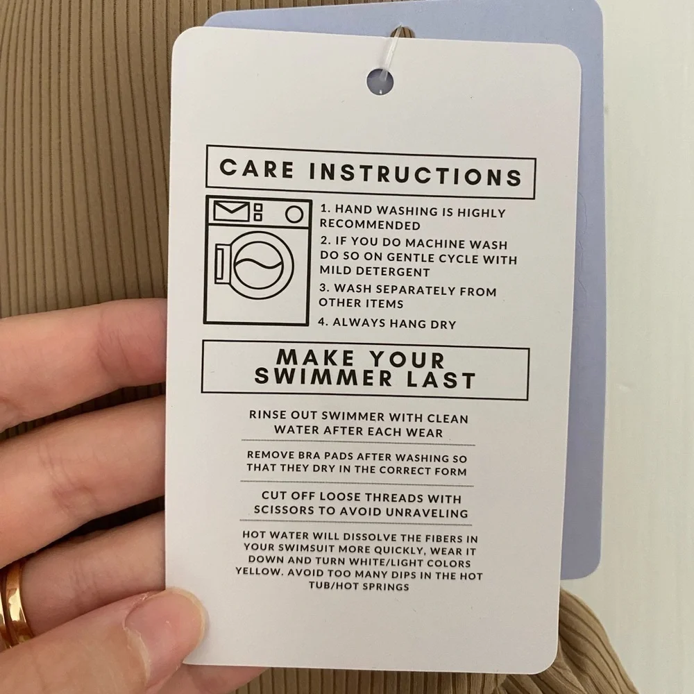 KORTNI JEANE Women’s Ribbed Sand Brown Skirted One-Piece Swimsuit in Size M NWT - Picture 8 of 9